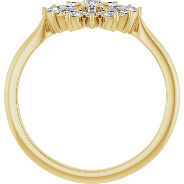 14K Yellow 1/2 CTW Diamond Vintage-Inspired Ring